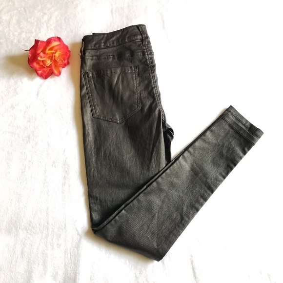 Sleek | Aqua Faux Leather High Rise Legging - Picture 1 of 5